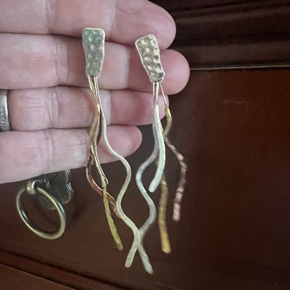 Robert Lee Morris Modernist Tendril Earrings - Picture 3 of 10